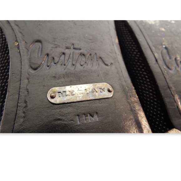 MEZLAN Custom Logo Buckle Black Pinhead Suede Leather Slip-on Loafers 11